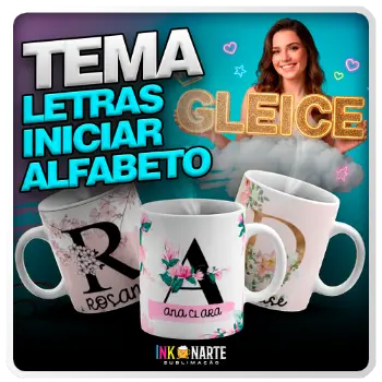 Tema para caneca Letras Alfabeto